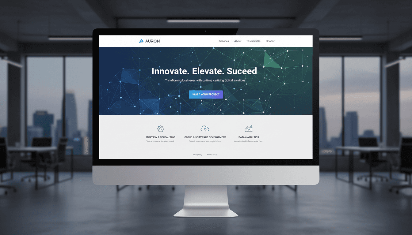 modern professional website homepage with clear service descriptions and prominent call-to-action button